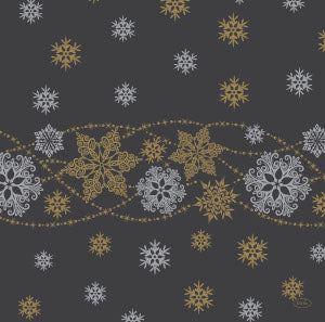 Dunisoft® Snow Glitter Black 40cm napkin/ serviette.  Dinner size napkin