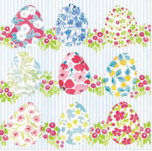 Caspari Floral Easter Eggs 3ply 33cm paper napkins