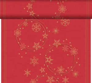 Dunicel Star Shine Red 3 in 1 tablerunner, tete a tete, placemat