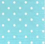 Caspari 3ply 33cm Small dots blue Napkin. Triple-ply material offers convenience and durability. 20 Luncheon Napkins per Package 16.5 x 16.5 cm when closed, 33 x 33cm when open