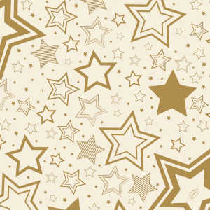 Pattern of gold stars on a cream background