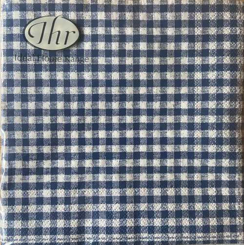 IHR 3ply 33cm Vichy bavaria blue luncheon Napkin. Gingham design Triple-ply material offers convenience and durability. 20 Luncheon Napkins per Package 16.5 x 16.5 cm when closed, 33 x 33cm when open