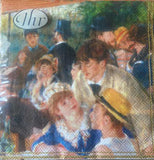 IHR 3ply 33cm Luncheon of the Boating Party luncheon Napkin. Luncheon of the Boating Party is one of Renoir's most admired paintings. Triple-ply material offers convenience and durability. 20 Luncheon Napkins per Package 16.5 x 16.5 cm when closed, 33 x 33cm when open