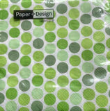 Paper Design 3ply 33cm Mosaic Green Napkin. Spot Design   20 Luncheon Napkins per Package 16.5 x 16.5 cm when closed, 33 x 33cm when open