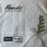 Paper + Design 3ply 33cm Moments "Believe" Napkin. Embossed Design. Triple-ply material offers convenience and durability. 16 Luncheon Napkins per Package 16.5 x 16.5 cm when closed, 33 x 33cm when open