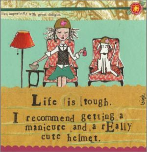 Curly Girl Designs 3ply 25cm Life is Tough Napkin - Click Moments by IHR Triple-ply material offers convenience and durability. Biodegradable, environmetally friendly, bleached without chlorine, paper from responsible sources, water-based colours 20 Cocktail Napkins per Package 12.7 x 12.7 cm when closed, 25 x 25 cm when open