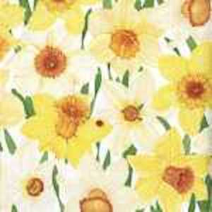 Caspari 3ply 25cm Daffodil Hill Napkin. Triple-ply material offers convenience and durability. Printed in Germany using non-toxic, water-based inks. 20 Cocktail Napkins per Package 12.7 x 12.7 cm when closed, 25 x 25 cm when open