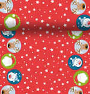 Dunicel® 3 in 1 0,4 x 4,8 m X-Mas Bears, perforated every 40cm • Smart choice if you don't want fully covered tables - can be used as a table runner, placemats or as a tete a tete