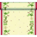 Dunicel® Christmas Tête-à-Tête 0,4 x 24 m Christmas Gift Cream  Pre-cut every 1.2m, our tete a tetes are perfect for draping your table easily and quickly.  They can also be used as tablerunners or combined with Dunicel banquet reels.