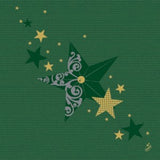 Dunilin Walk of Fame Green Christmas 40cm napkin/ serviette.  Dinner size napkin The ultimate linen look and feel.  Folds like a dream Embossed.  Soft.  Thick Dunilin napkins are compostable and FSC cer