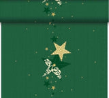 Dunicel® Christmas Tête-à-Tête 0,4 x 24 m Walk of Fame Green  Pre-cut every 1.2m, our tete a tetes are perfect for draping your table easily and quickly.  They can also be used as tablerunners or combined with Dunicel banquet reels.