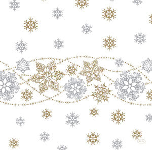 Dunisoft® Snow Glitter White 40cm napkin/ serviette.  Dinner size napkin