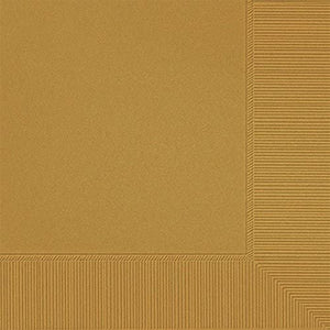High quality 3ply 25cm gold paper cocktail napkins by Amscan  25cm x 25cm Available in packs of 20 napkins