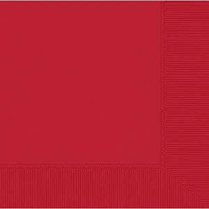 High quality 3ply 33cm apple red paper luncheon napkins by Amscan  33cm x 33cm Available in packs of 20 napkins
