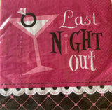 Amscan 3ply 25cm Bachelorette Party - Last Night Out Napkin.  Hen night design 16 Cocktail Napkins per Package 12.5 x 12.5 cm when closed, 25 x 25cm when open