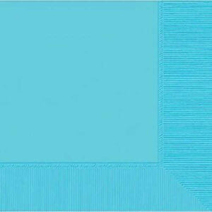 High quality 3ply 33cm Caribbean blue/ turquoise paper luncheon napkins by Amscan  33cm x 33cm Available in packs of 20 napkins