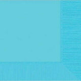 High quality 3ply 33cm Caribbean blue/ turquoise paper luncheon napkins by Amscan  33cm x 33cm Available in packs of 20 napkins