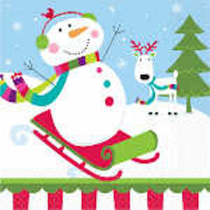 Amscan 2ply 33cm Joyful Snowman Napkin.  Christmas Design 16 Luncheon Napkins per Package 16.5 x 16.5 cm when closed, 33 x 33cm when open
