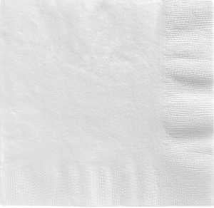 High quality 3ply 33cm White paper luncheon napkins by Amscan  33cm x 33cm Available in packs of 20 napkins