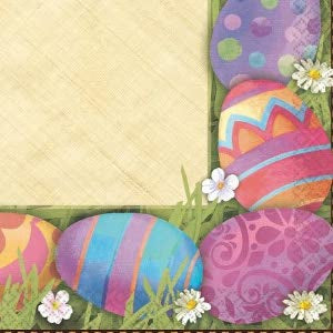 Amscan 3ply 33cm Easter Elegance Napkin.  Easter Egg Design 16 Luncheon Napkins per Package 16.5 x 16.5 cm when closed, 33 x 33cm when open