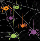 High quality 2ply 25cm Spider Frenzy paper cocktail napkins by Amscan  25cm x 25cm Available in packs of 30 napkins