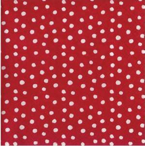 Caspari 3ply 40cm Small Dots in Red Napkin. Artist or Collection: Felicity Miller In this Design: Playful white polka dots and spots dance over a cheerful solid colored backdrop adding bright style to any occasion.