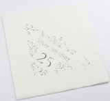 Silver 25th Anniversary 3ply 40cm foil printed paper napkins
