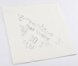 Pearl 30th Anniversary 3ply 40cm foil printed paper napkins