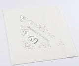 Diamond 60th Anniversary 3ply 40cm foil printed paper napkins
