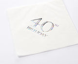 High quality 3ply 33cm foil printed luncheon napkins  40th Birthday Napkins napkins  33cm x 33cm Available in packs of 15 napkins