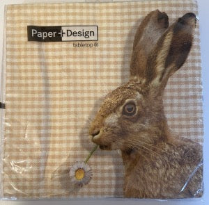 P+D 3ply 33cm Stately Hare luncheon Napkin.