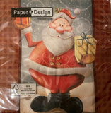 Paper + Design 3ply 33cm A present for you Christmas Napkin. Santa Design. Triple-ply material offers convenience and durability. 20 Luncheon Napkins per Package 16.5 x 16.5 cm when closed, 33 x 33cm when open