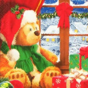 P+D Teddy's christmas 3ply 33cm paper napkins (discontinued)