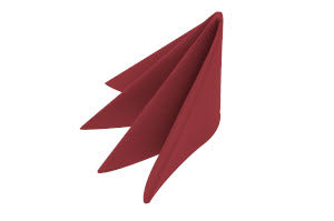 Swansoft 40cm burgundy napkins by Swantex.  Disposable cost effective, convenient alternative to linen