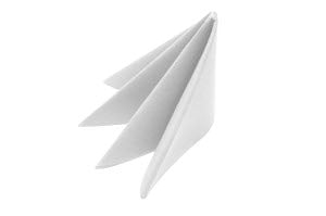 Swansoft 40cm white napkins by Swantex.  Disposable cost effective, convenient alternative to linen